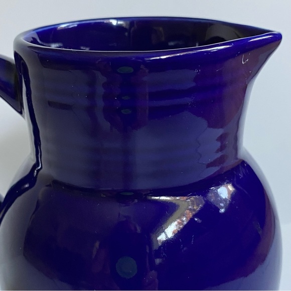 Pottery Pitcher Vintage Cerind Porcelana Vitro Portugal Cobalt Blue 7.25” Vase - Picture 2 of 16